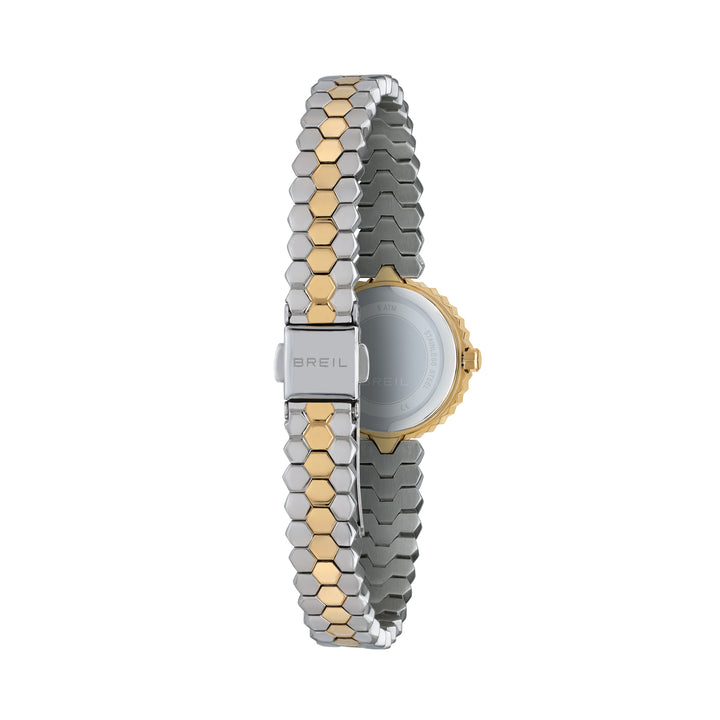 Breil Primp watch 24mm white quartz steel PVD finish 14k gold TW2200