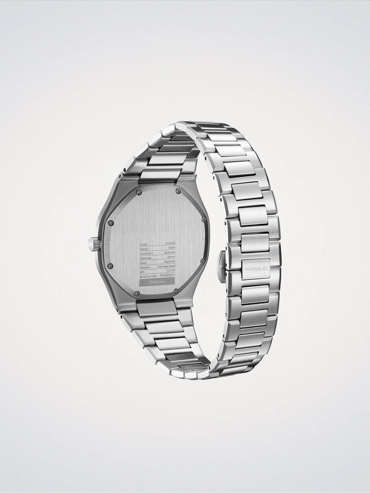 D1 Milano Groovy Sølv Ultratynd 39 mm D1-UHBJ02