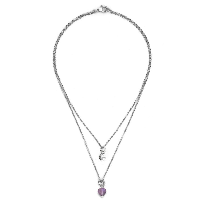 Giovanni Raspini Halskette, kostbares Geschenk, Buchstabe g. Halskette aus 925er Silber, Amethyst und Zirkonen X01488