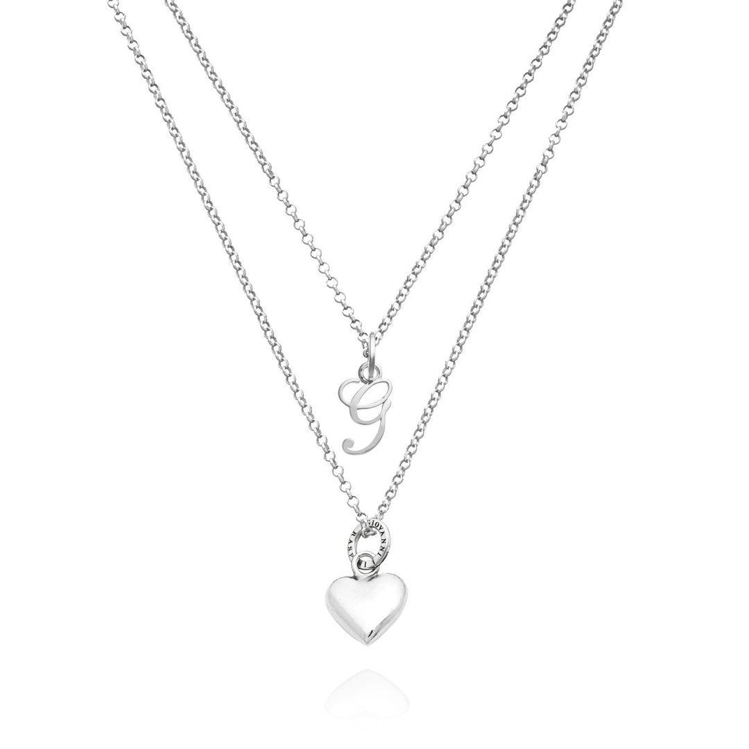Giovanni Raspini hjärta och bokstav g halsband 925 Silver Halsband X01564