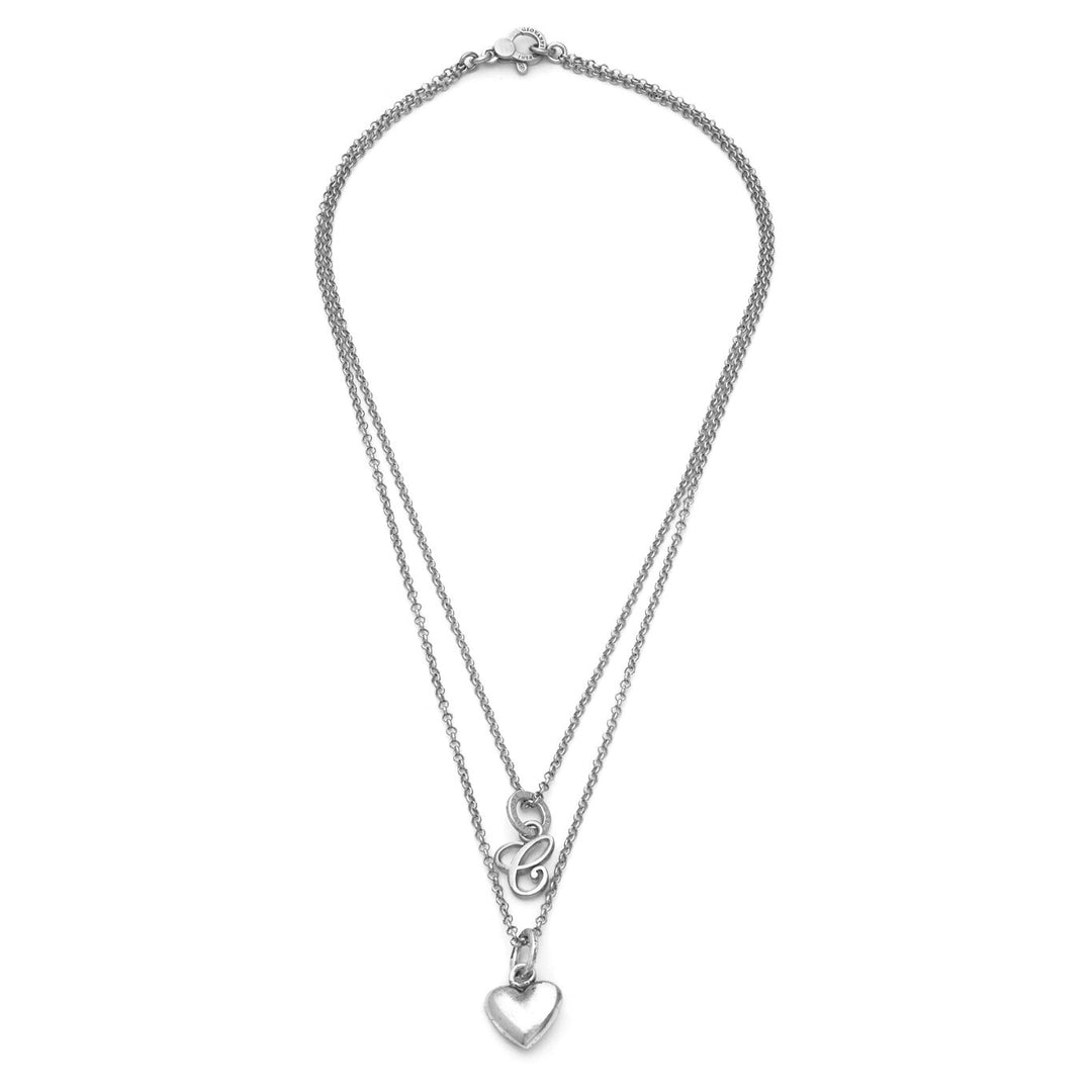 Giovanni Raspini Heart and Letter C halsband silver X01761