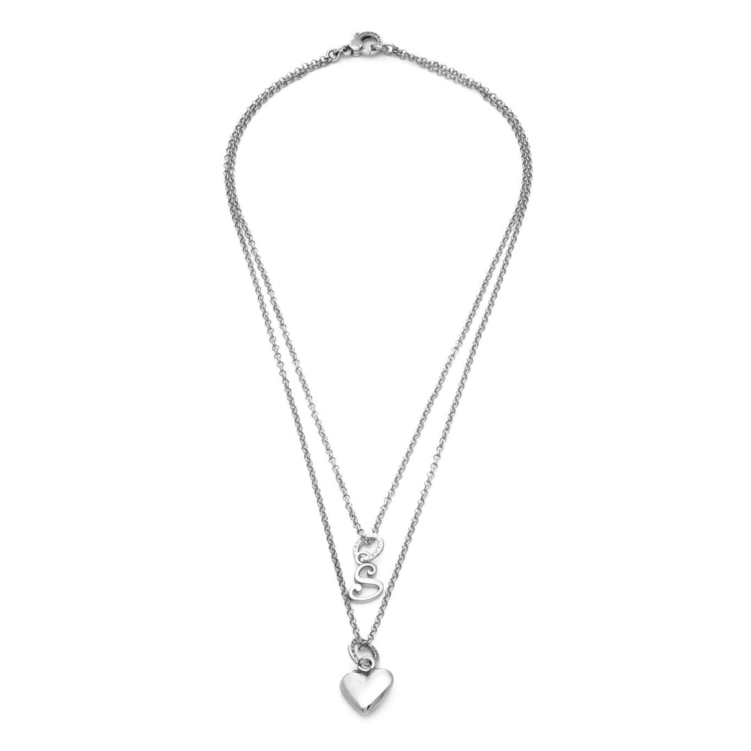 Giovanni Raspini Heart and Letter S necklace silver X01766