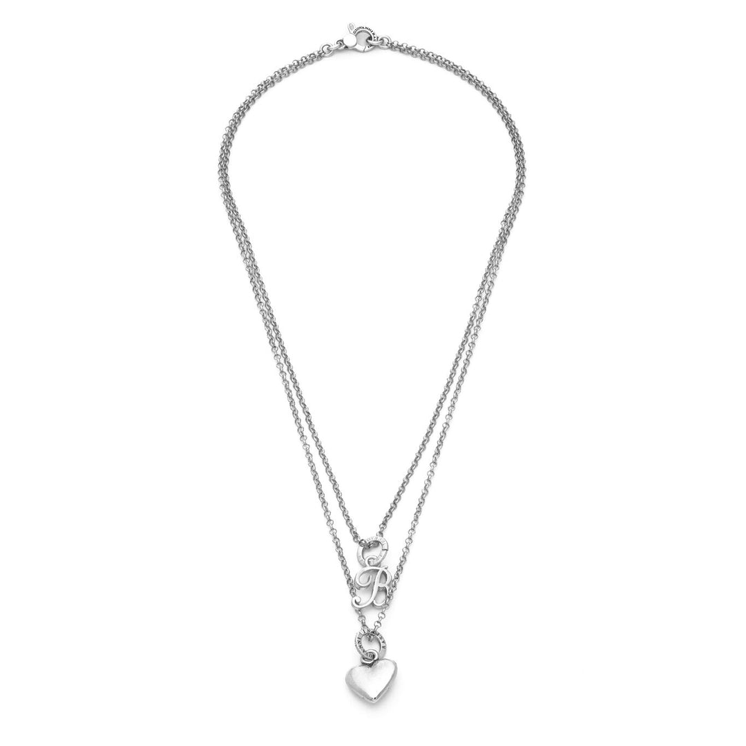 Giovanni Raspini Heart and Letter B necklace silver X01771