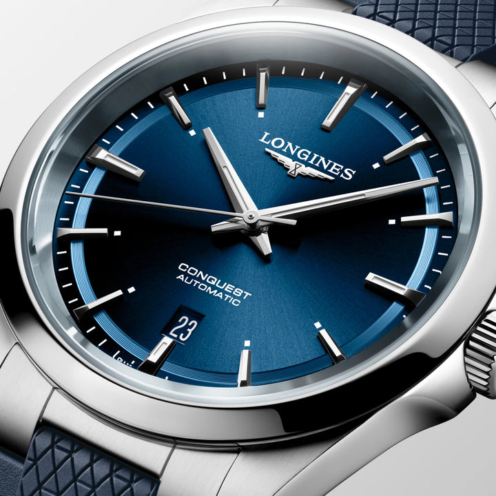 Longines Conquest 41mm blue automatic steel watch L3.830.4.92.9