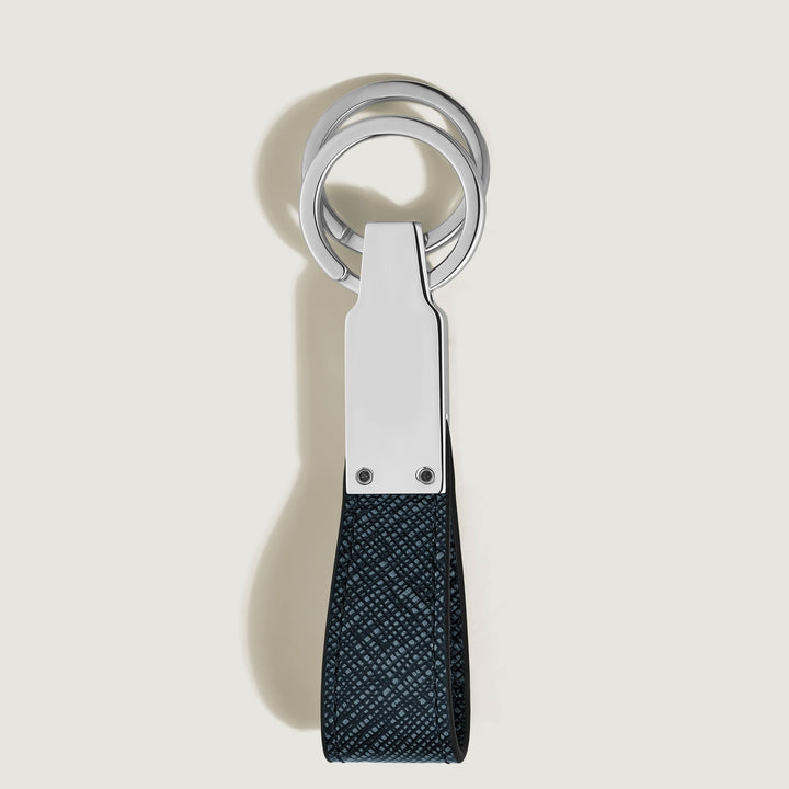 Montblanc nøglering med sartorial blå tweed-løkke 220397