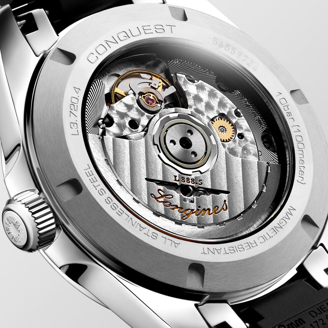 Longines Conquest 38mm sort automatisk stålur L3.720.4.52.9