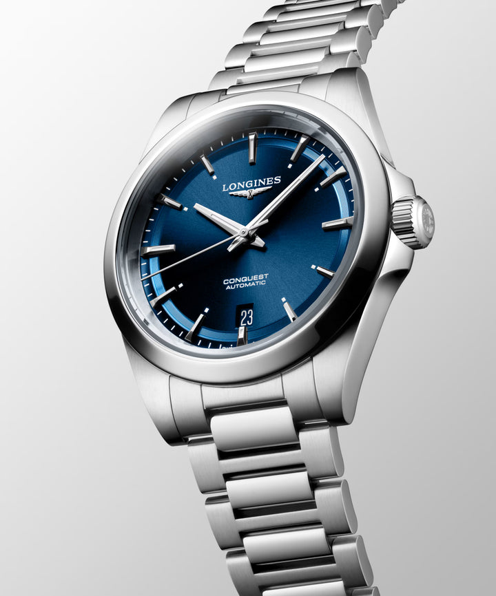 Longines Conquest 38mm blå automatisk stålur L3.720.4.92.6