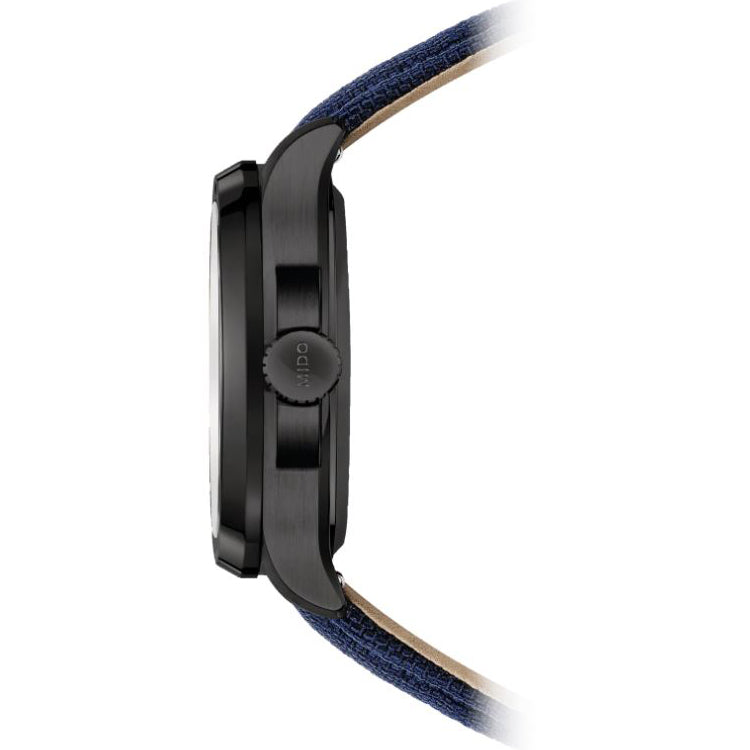 Mido watch Multifort TV Big Date 39x40mm blue automatic steel black PVD finish M049.526.37.041.00