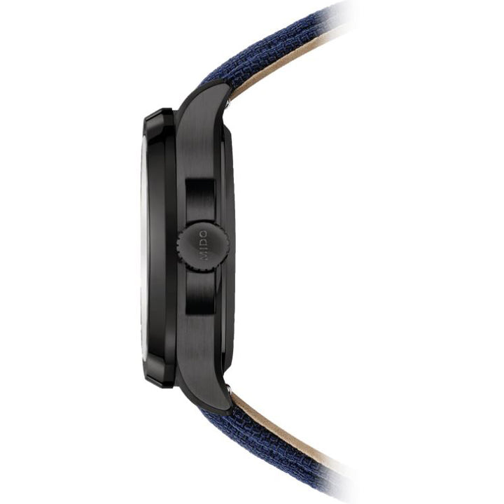 Mido watch Multifort TV Big Date 39x40mm blue automatic steel black PVD finish M049.526.37.041.00