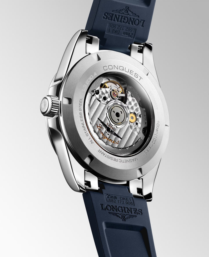 Longines Conquest 41mm blue automatic steel watch L3.830.4.92.9