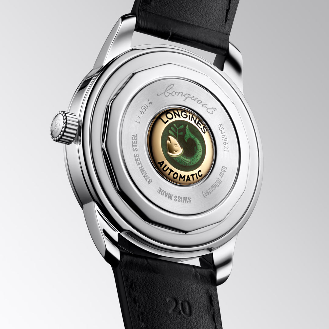 Longines Conquest Heritage 40 mm grønt automatisk stålur L1.650.4.02.2