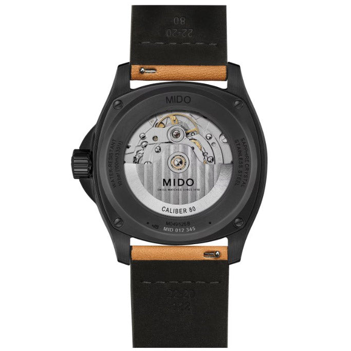 Mido Uhr Multifort TV Big Date 40 mm Automatik grauer Stahl schwarz PVD-Finish M049.526.36.081.00