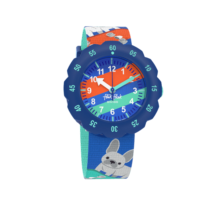 Flik Flak Skating Frenchie Fur-Ever 34mm FPSP075 watch