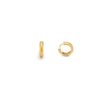 Giovanni Raspini randiga huggie örhängen 925 silver PVD finish 18kt gult guld 11964