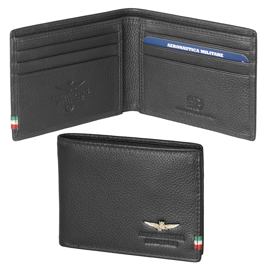 Air Force Military Wallet for Men in Real Leather Flag Am100-Ne Line