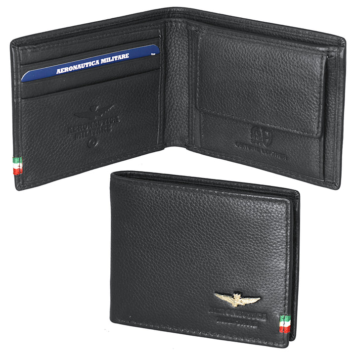 Air Force military wallet for men's door in leather leather Flag line am101-ne