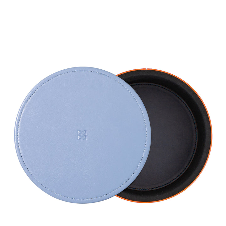 DUDU in Design leather jar of furniture, storage with 10x10cm lid, crooked pod holder.