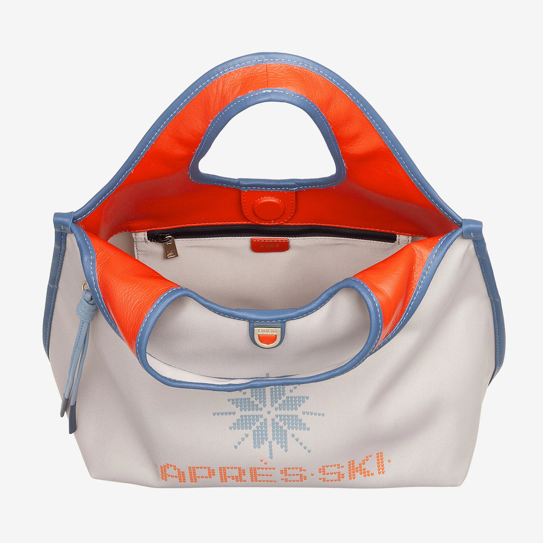 DUDU Damen-Umhängetasche aus Nylon und Leder Après-Ski – leichter Shopper mittlerer Größe mit verstellbarem Schultergurt und Magnetverschluss, sportlich-schickes Design