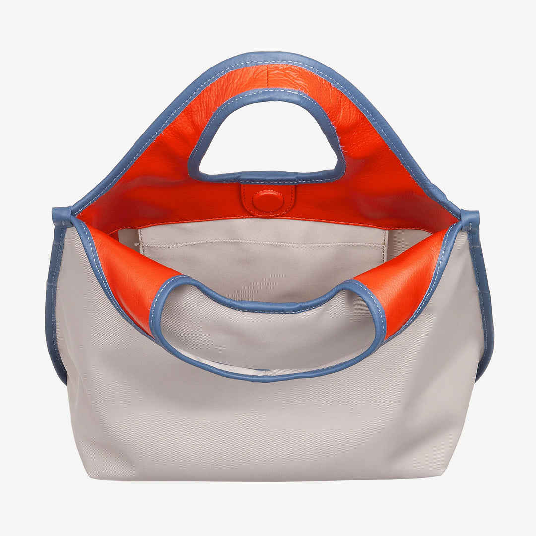 DUDU Damen-Umhängetasche aus Nylon und Leder Après-Ski – leichter Shopper mittlerer Größe mit verstellbarem Schultergurt und Magnetverschluss, sportlich-schickes Design