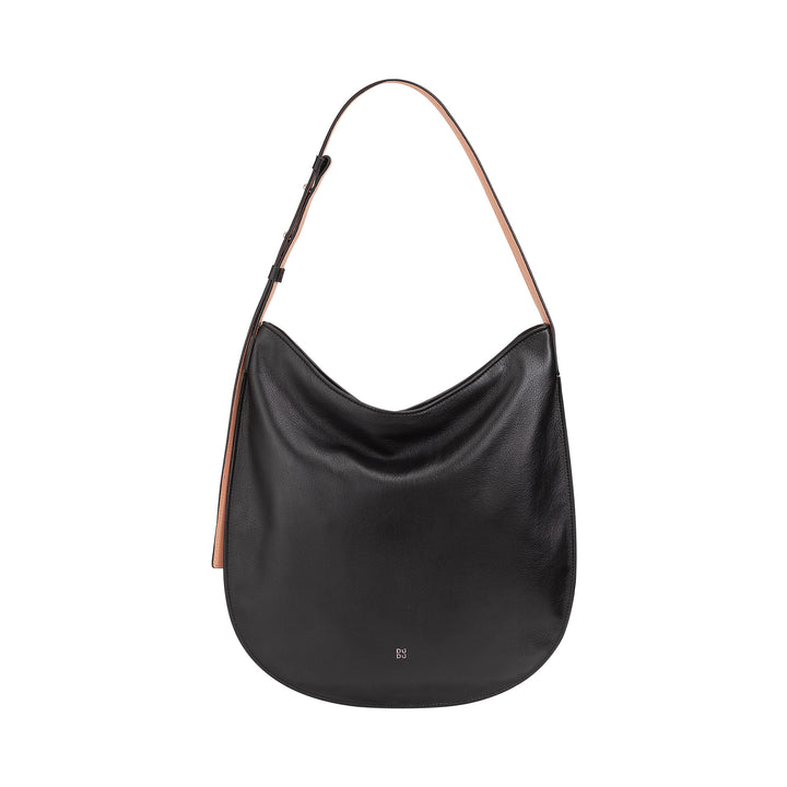 DUDU shoulder bag woman in soft leather, hobble bag with zipper, large adjustable colored large adjustable shoulder bag