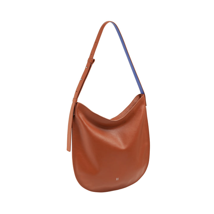 DUDU shoulder bag woman in soft leather, hobble bag with zipper, large adjustable colored large adjustable shoulder bag