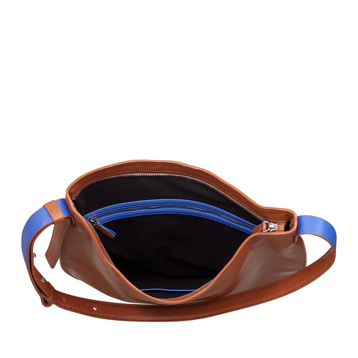DUDU shoulder bag woman in soft leather, hobble bag with zipper, large adjustable colored large adjustable shoulder bag