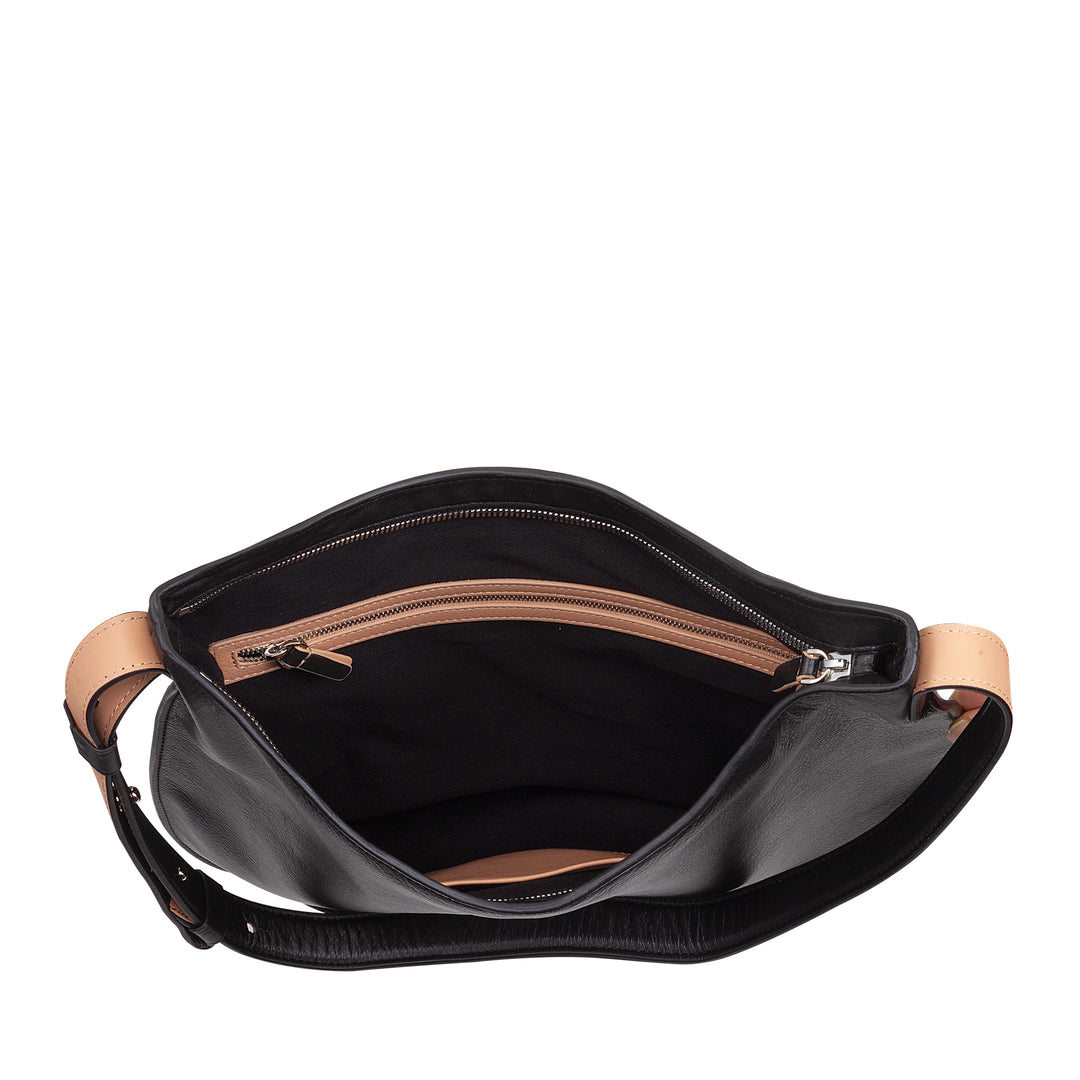 DUDU shoulder bag woman in soft leather, hobble bag with zipper, large adjustable colored large adjustable shoulder bag