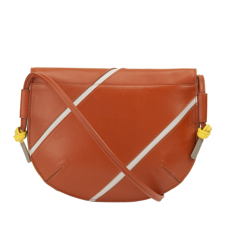 DUDU Damen-Umhängetasche aus echtem Leder – kleine Handtasche mit Klappverschluss im Tennis-Stil, verstellbarem Schultergurt und geräumigem Innenraum