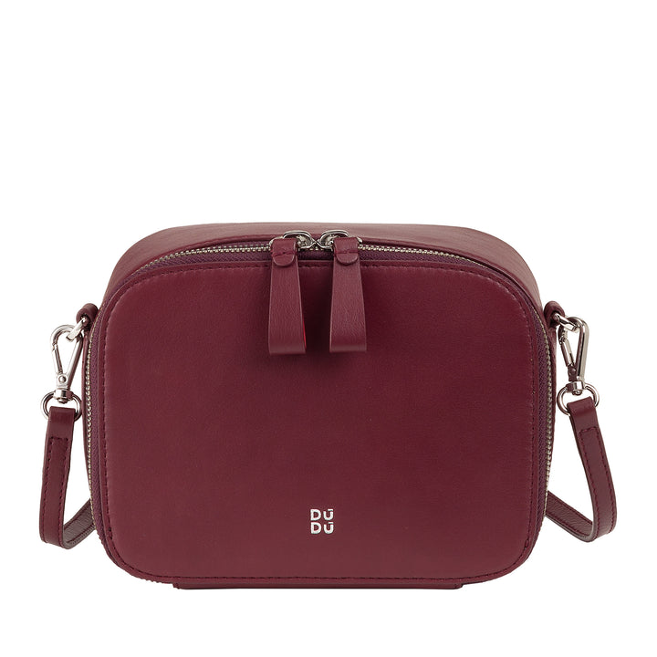 DUDU BRAKE BROW BAG SMALL IN LEATHER, BAG room with double shoulder strap, zipper closure, elegant compact design bag