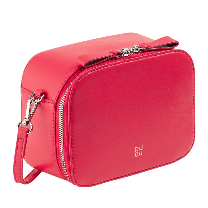 DUDU BRAKE BROW BAG SMALL IN LEATHER, BAG room with double shoulder strap, zipper closure, elegant compact design bag