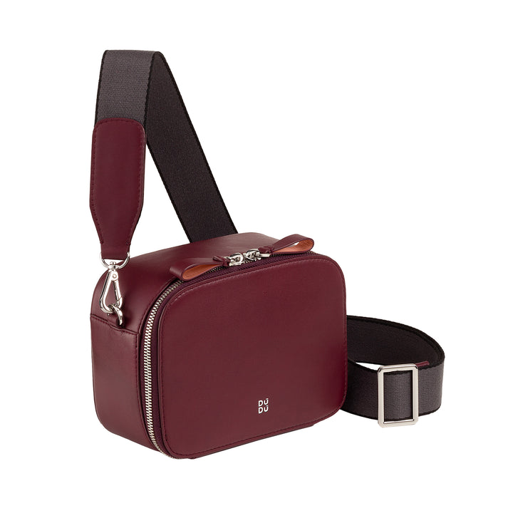 DUDU BRAKE BROW BAG SMALL IN LEATHER, BAG room with double shoulder strap, zipper closure, elegant compact design bag