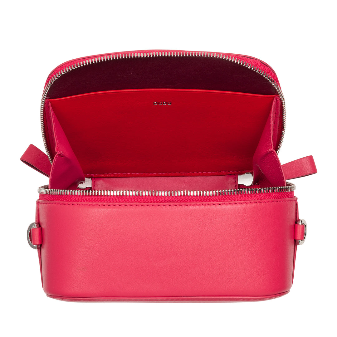 DUDU BRAKE BROW BAG SMALL IN LEATHER, BAG room with double shoulder strap, zipper closure, elegant compact design bag