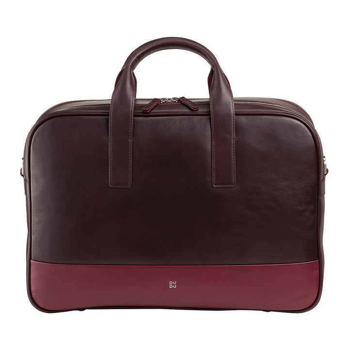 DUDU Work Bag Men's Woman In Leather, PC Desk or MacBook Up 16 -inch, Ventocuor Ventocuor Office Documentary Handle with shoulder strap, handles and double zipper