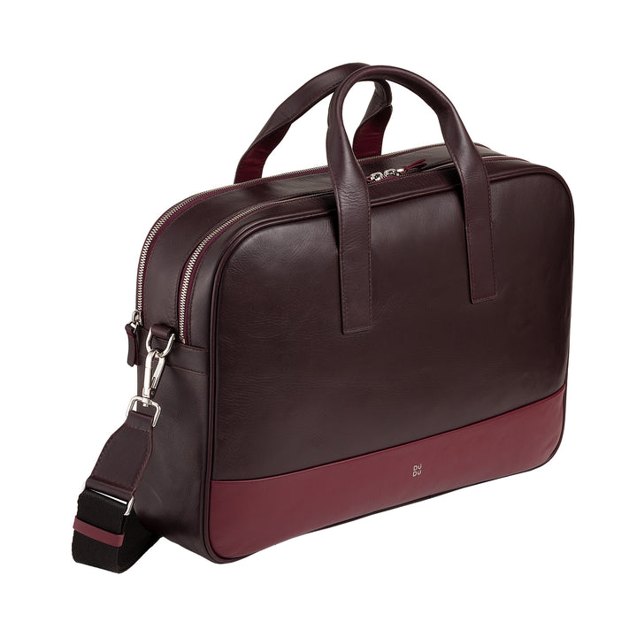 DUDU Work Bag Men's Woman In Leather, PC Desk or MacBook Up 16 -inch, Ventocuor Ventocuor Office Documentary Handle with shoulder strap, handles and double zipper