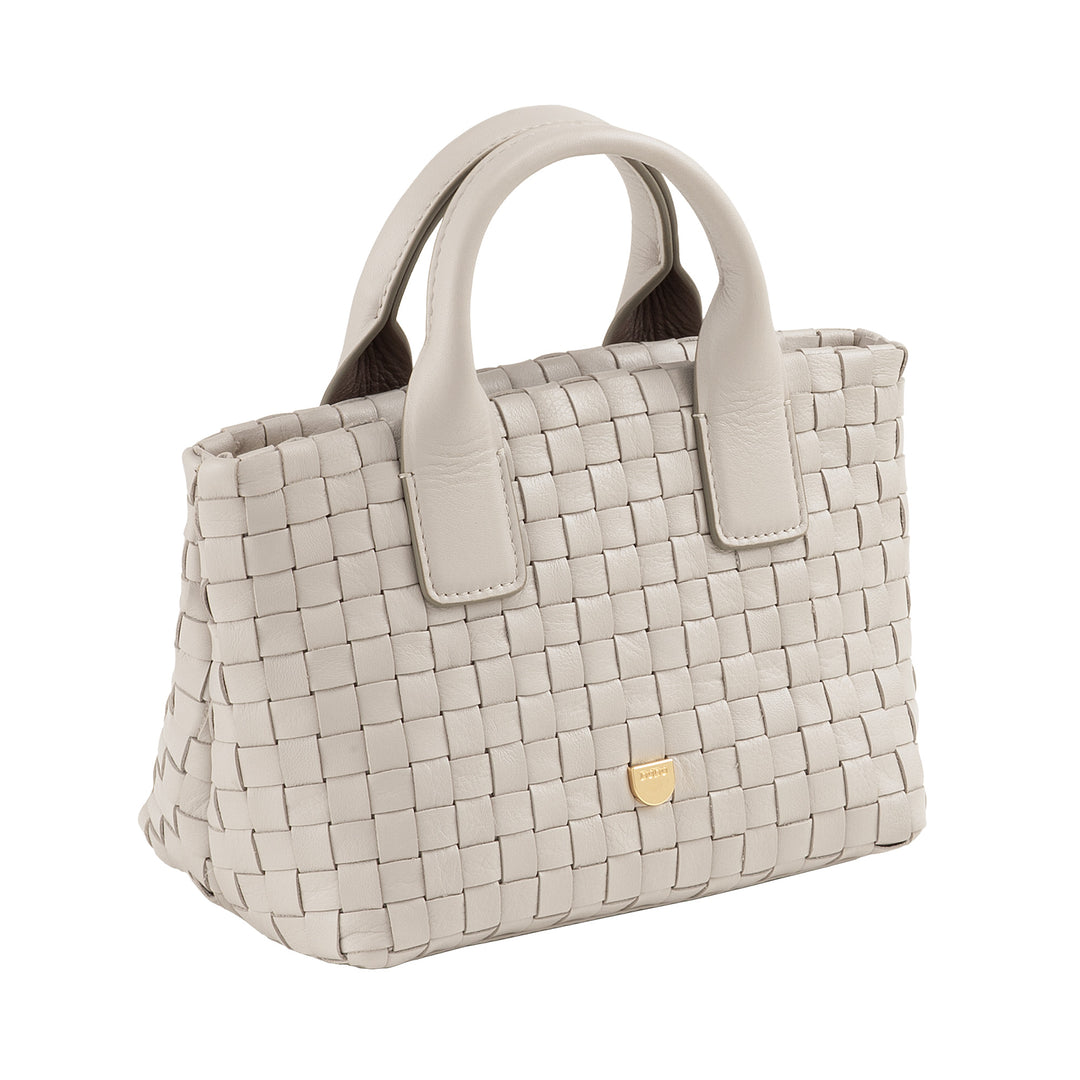 DUDU Kleine Damentasche aus gewebtem Leder mit Reißverschluss – elegante Mini-Tasche mit Ketten-Schultergurt, kompakte und raffinierte Handtaschen-Umhängetasche