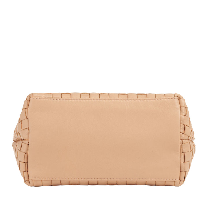 DUDU Kleine Damentasche aus gewebtem Leder mit Reißverschluss – elegante Mini-Tasche mit Ketten-Schultergurt, kompakte und raffinierte Handtaschen-Umhängetasche