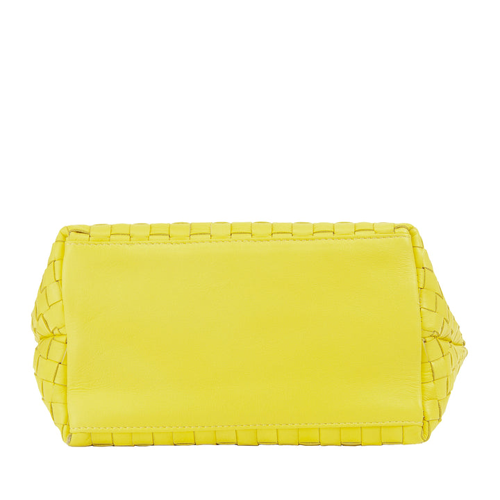 DUDU Kleine Damentasche aus gewebtem Leder mit Reißverschluss – elegante Mini-Tasche mit Ketten-Schultergurt, kompakte und raffinierte Handtaschen-Umhängetasche