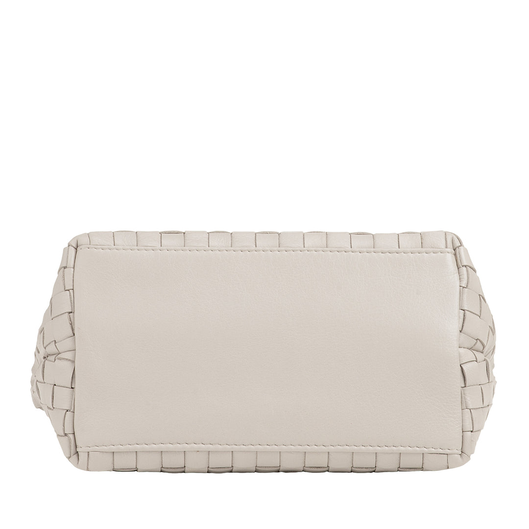 DUDU Kleine Damentasche aus gewebtem Leder mit Reißverschluss – elegante Mini-Tasche mit Ketten-Schultergurt, kompakte und raffinierte Handtaschen-Umhängetasche