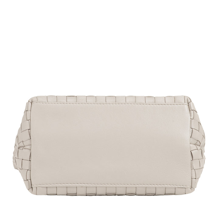 DUDU Kleine Damentasche aus gewebtem Leder mit Reißverschluss – elegante Mini-Tasche mit Ketten-Schultergurt, kompakte und raffinierte Handtaschen-Umhängetasche