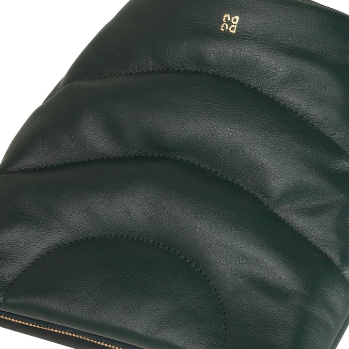 DUDU Damen-Umhängetasche und gepolsterter, gesteppter Schultergurt aus Nappaleder, kleine Tasche mit Reißverschluss, elegantes Design