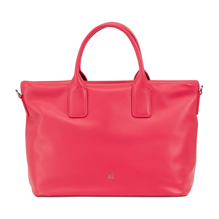 DUDU Damen-Lederhandtasche mit Schultergurt, kleine mittelgroße Umhängetasche mit Reißverschluss und abnehmbarem Schultergurt, elegante bunte Handtasche