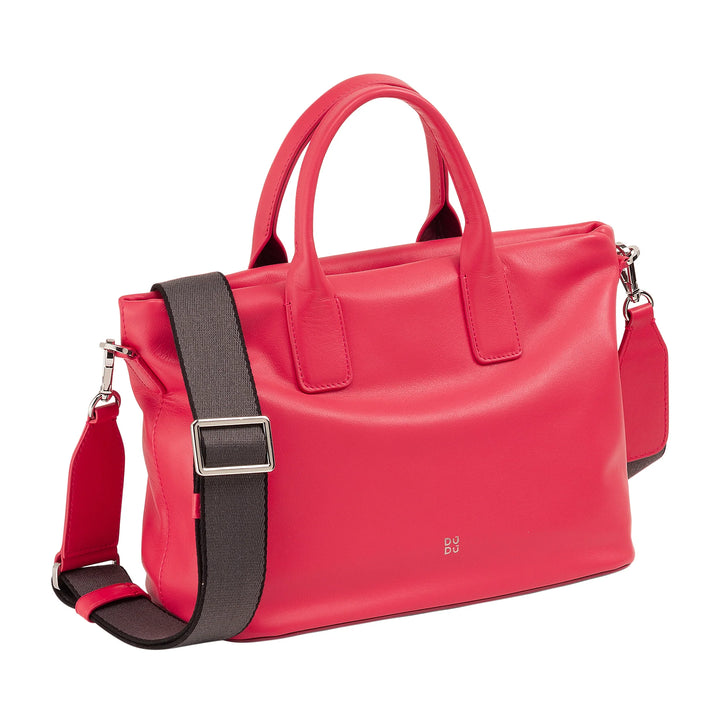 DUDU Damen-Lederhandtasche mit Schultergurt, kleine mittelgroße Umhängetasche mit Reißverschluss und abnehmbarem Schultergurt, elegante bunte Handtasche