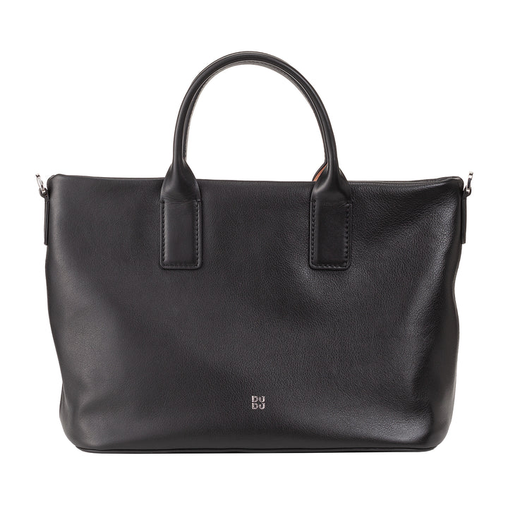 DUDU Women's hand bag in leather with shoulder strap, small shoulder bag with zipper and detachable shoulder strap, colorful elegant bag