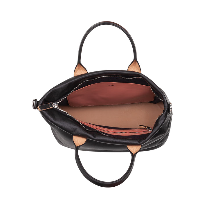 DUDU Women's hand bag in leather with shoulder strap, small shoulder bag with zipper and detachable shoulder strap, colorful elegant bag
