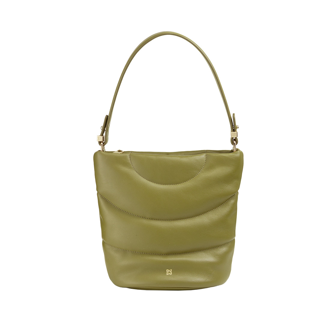 DUDU Damen-Umhängetasche und gepolsterter, gesteppter Schultergurt aus Nappaleder, große Tasche mit Reißverschluss und doppeltem Schultergurt, elegantes Design