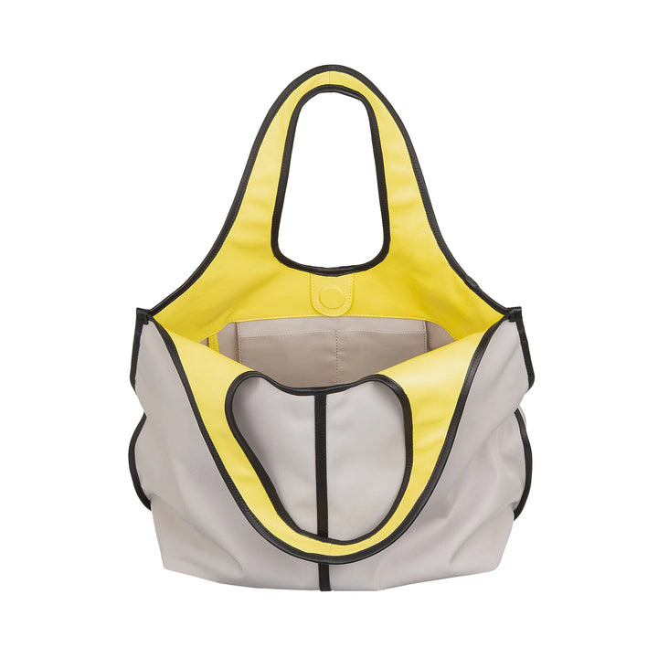 DUDU Große Damen-Schulterhandtasche aus Nylon und Leder – leichter Shopper mit verstellbarem Schultergurt und Magnetverschluss