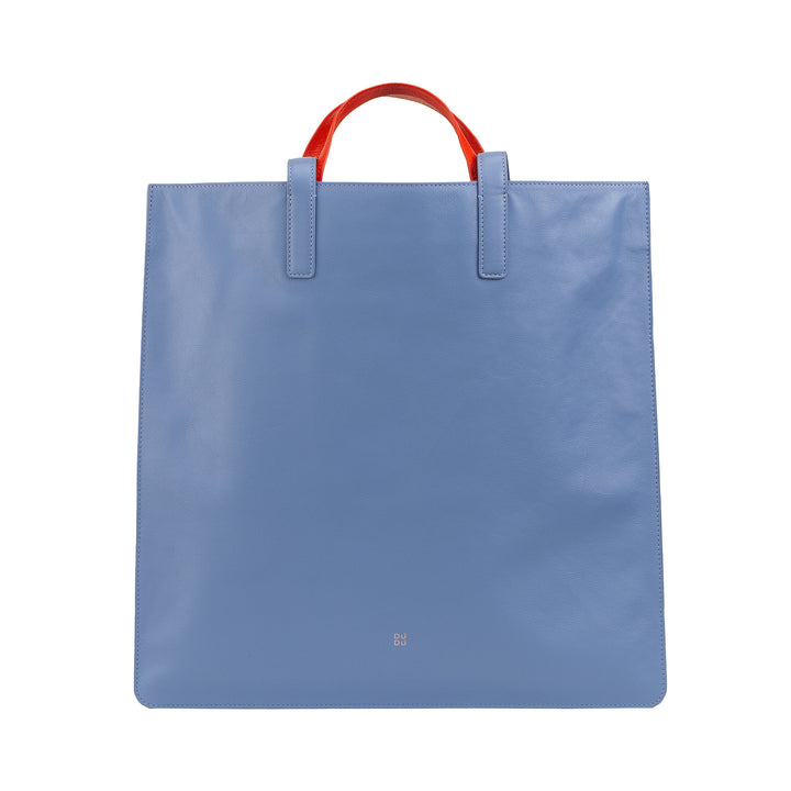 DUDU WOMEN SOFT WOMEN BAG, BAG Tote Shopping in colored leather, double handles, elegant shoulder bag, large handbag