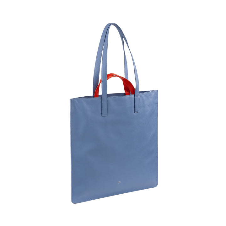 DUDU WOMEN SOFT WOMEN BAG, BAG Tote Shopping in colored leather, double handles, elegant shoulder bag, large handbag