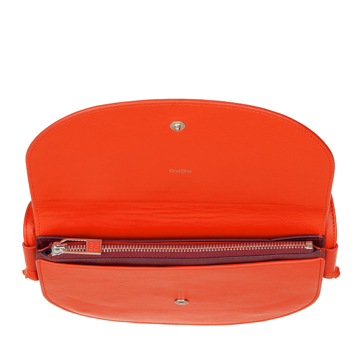 DUDU BRAKE BROW SMALL WOMEN IN LEATHER, COMPETTED STEP SOCK BANK WITH BUTTON CLOSURE, ADVANTABLE shoulder strap