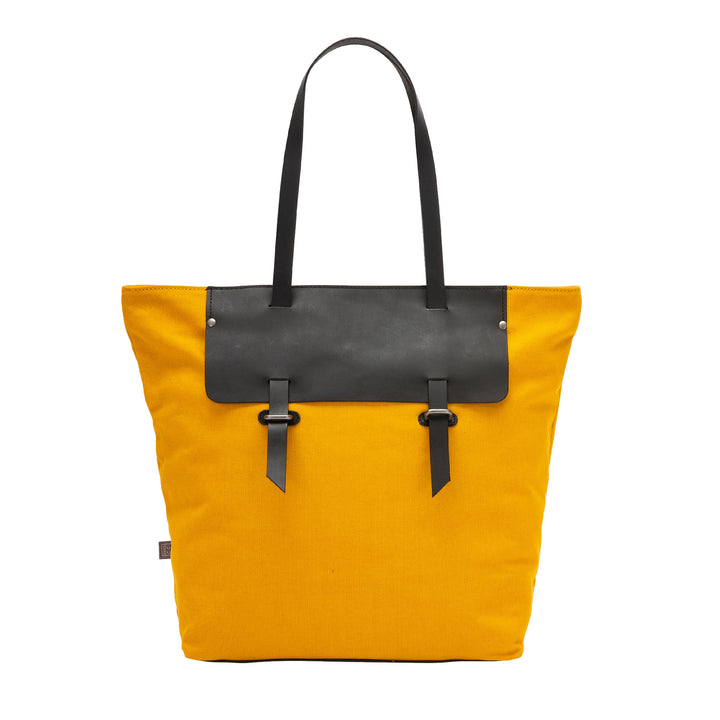 Dudu Bag Tote Shopper Women in Leather and Canvas Two -tone indkøbspose stor med lynlås lukning